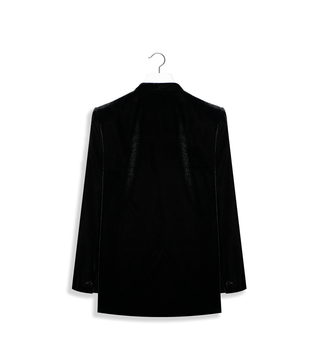 Silk velvet jacket with lapel