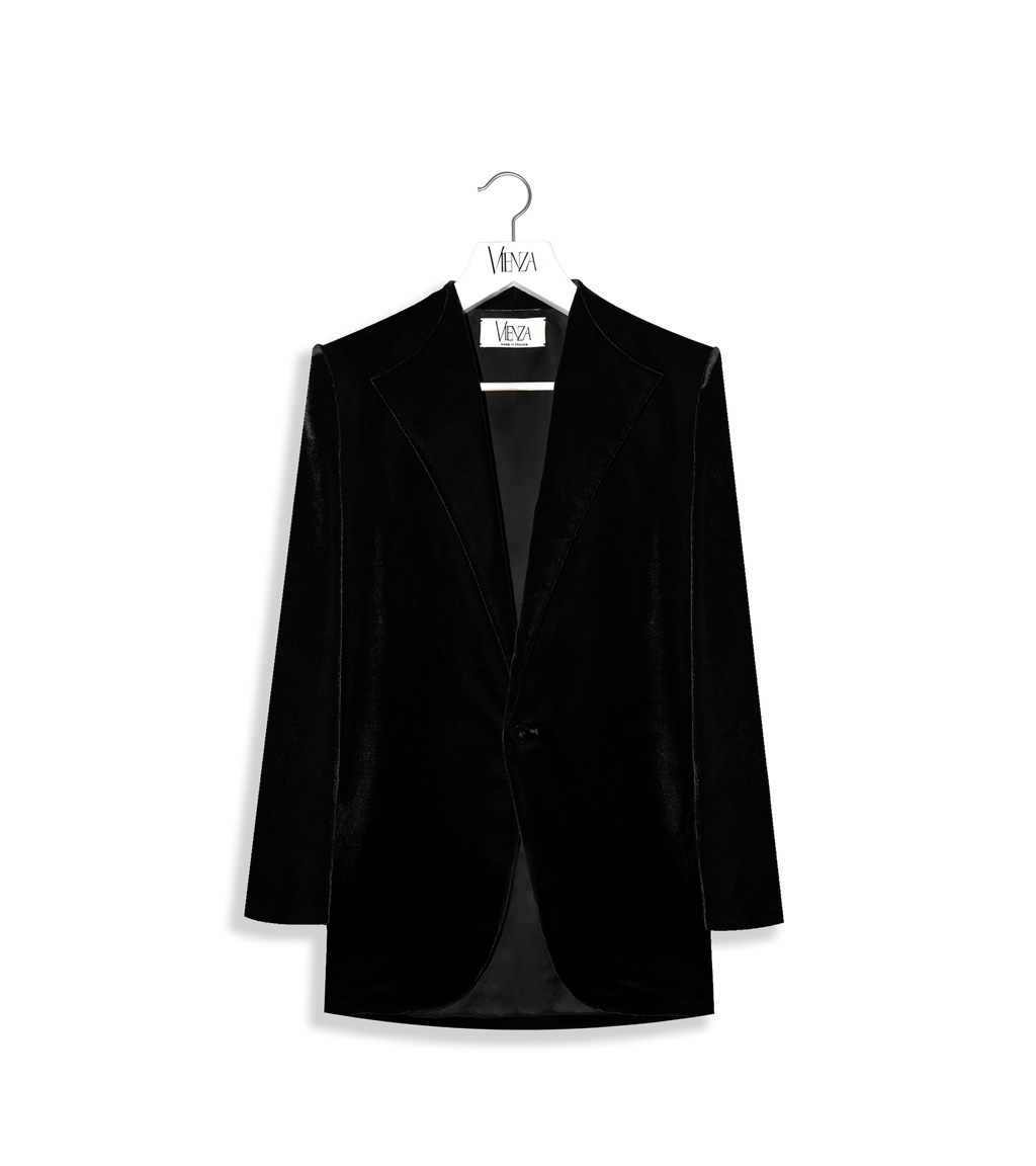 Silk velvet jacket with lapel