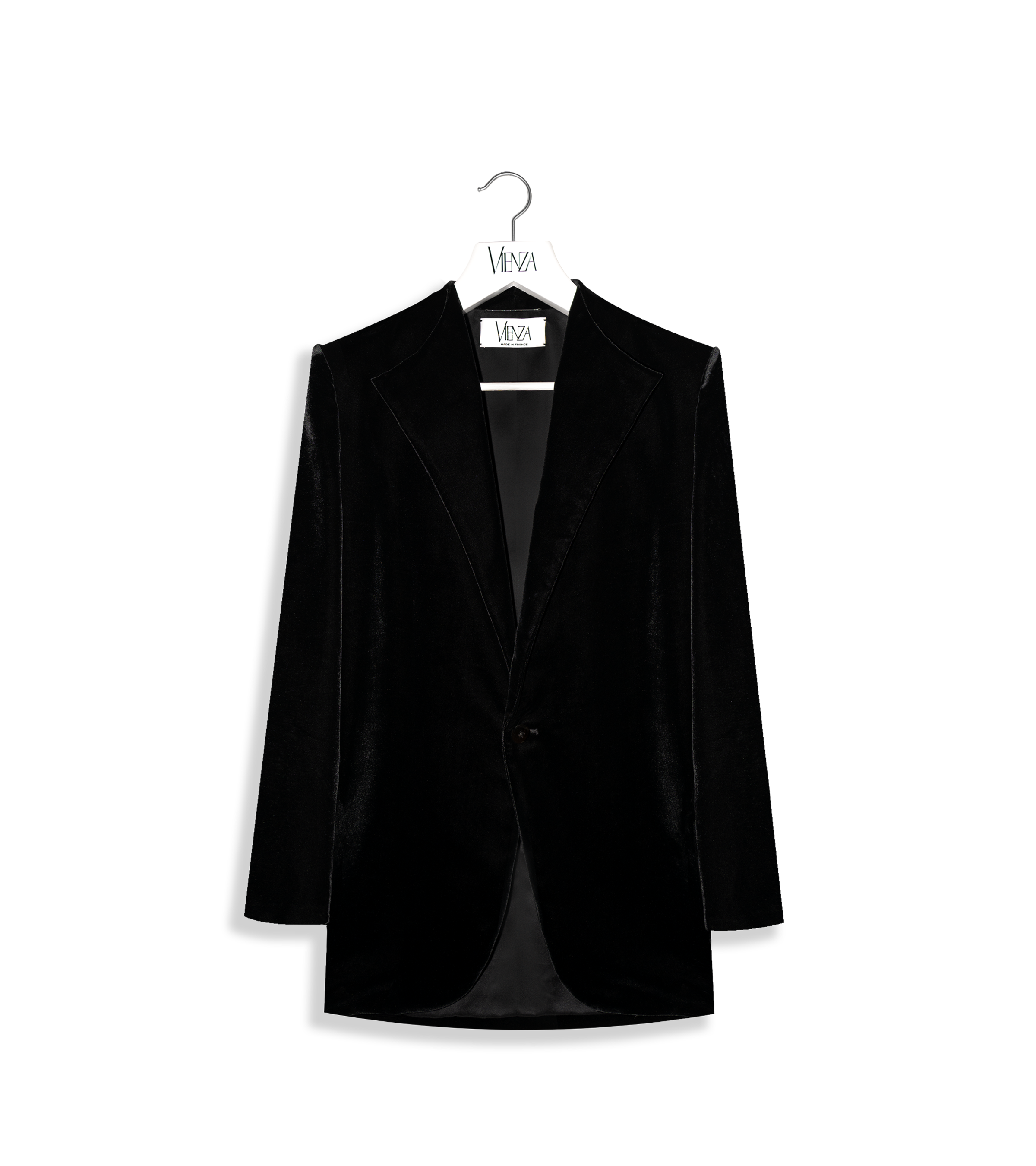 Silk velvet jacket with lapel