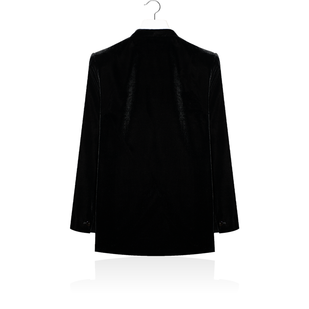 Silk velvet jacket with lapel