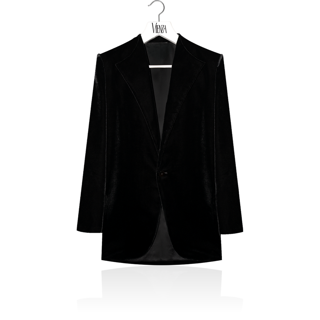 Silk velvet jacket with lapel