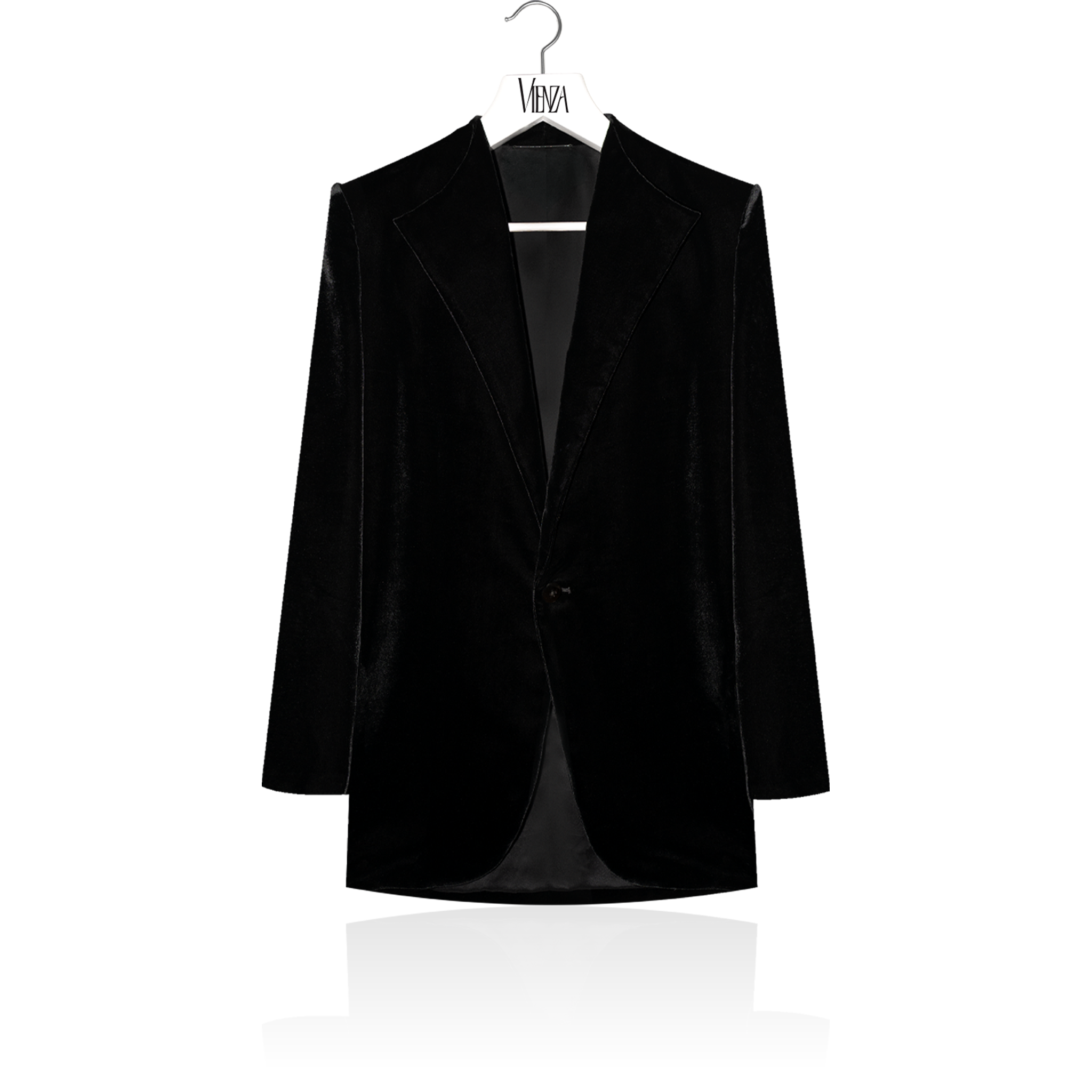 Silk velvet jacket with lapel